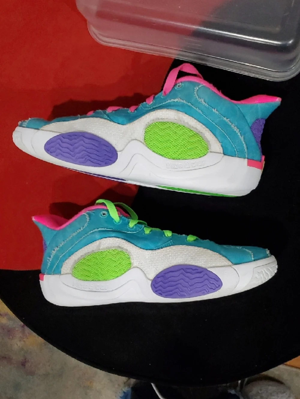 Jordan Tatum 2 Sneakers in Teal, Pink & Neon. - Picture 6 of 13